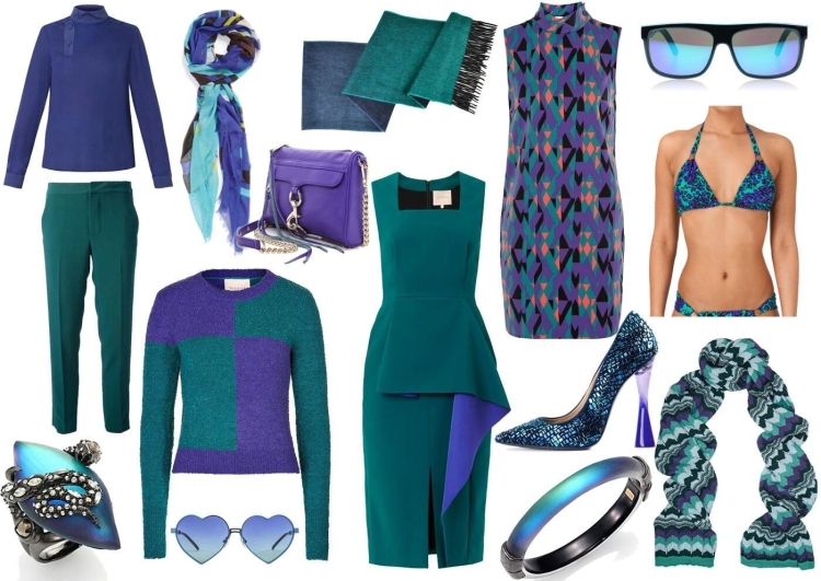 Темно бирюзовый сочетание в одежде