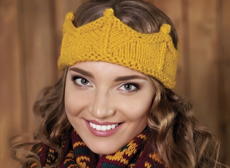 Шапка вязаная повязка