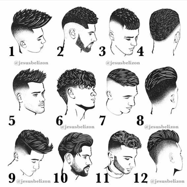 Мужские прически схемы