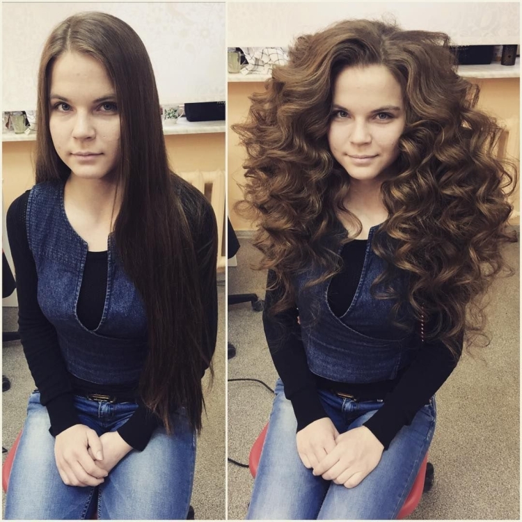 Кудри объемные на длинные волосы своими руками
