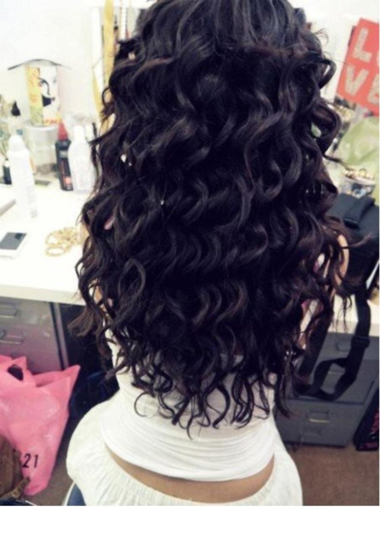 Кудри на черные длинные волосы