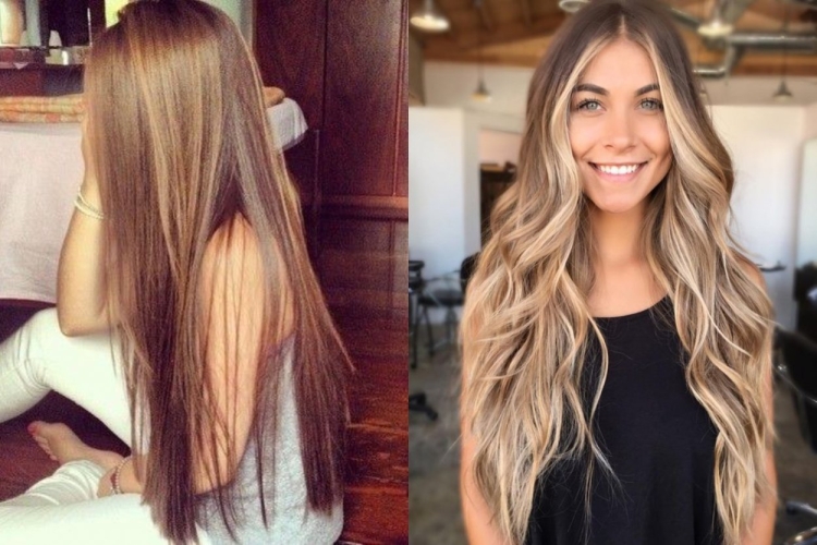 Длинные осветленные волосы