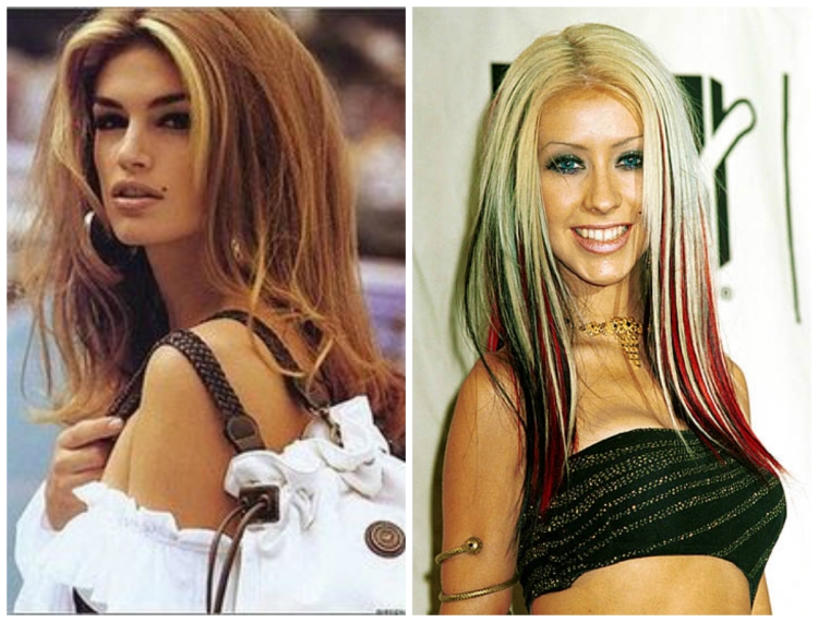 Причёска с белыми прядями впереди