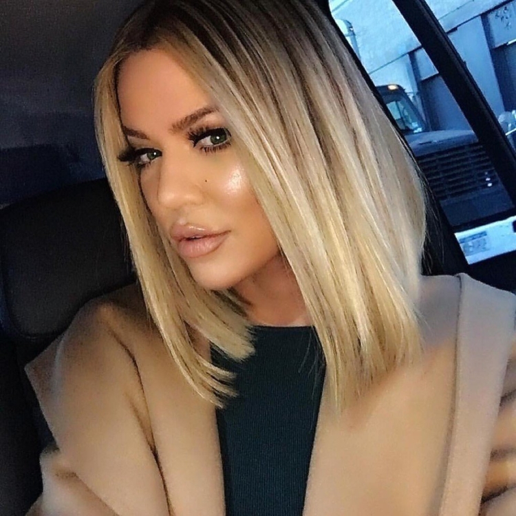 Хлои Кардашян удлиненное каре