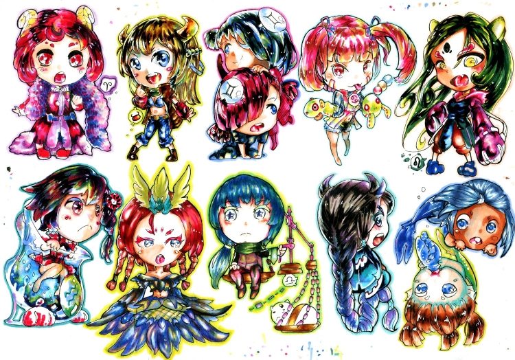 Чиби знаки зодиака Близнецы