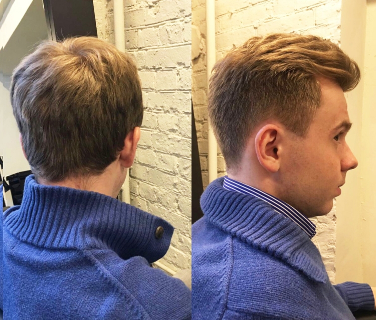 Мужская классическая стрижка до и после