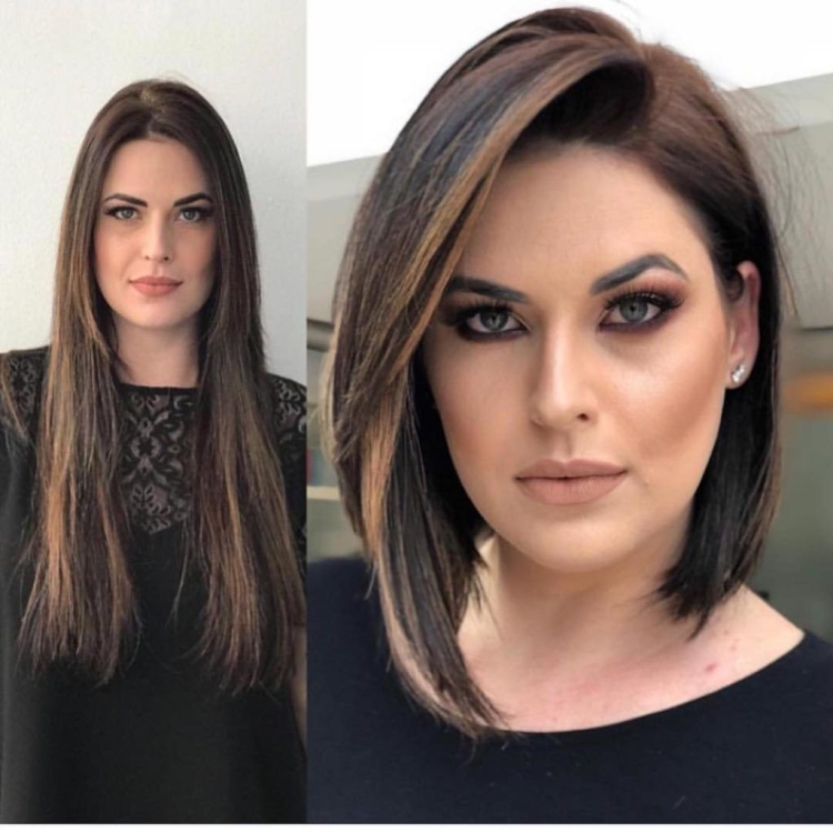 Стрижка до и после женская