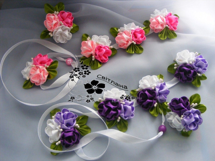 Украшения для волос из лент