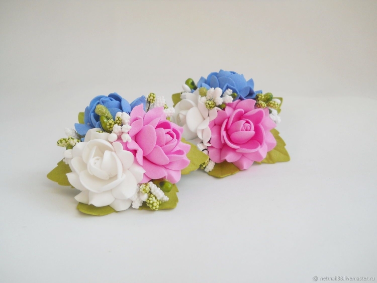 Резинки с цветами из фоамирана