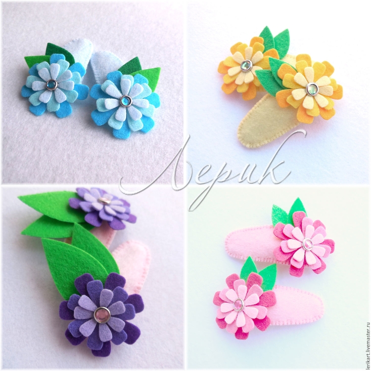Заколки для волос из фетра