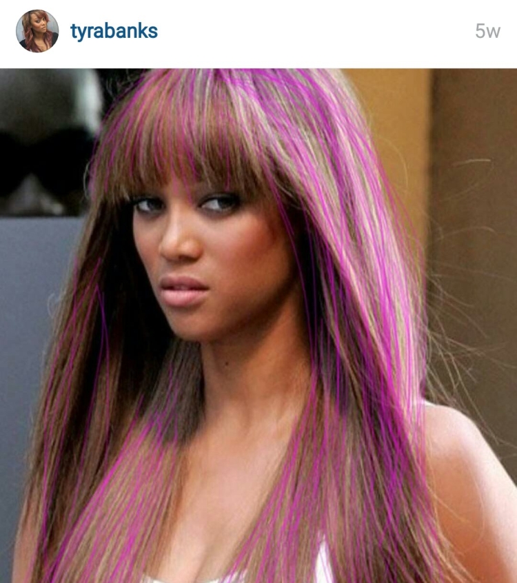 Тайра Бэнкс шоколадный цвет волос