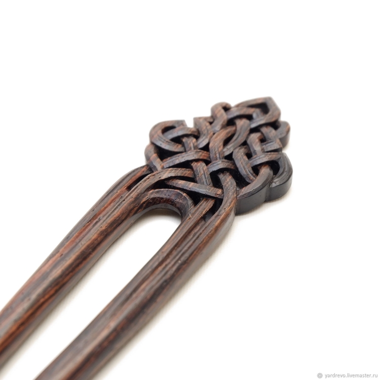 !(Заколка для волос дерево и металл)
