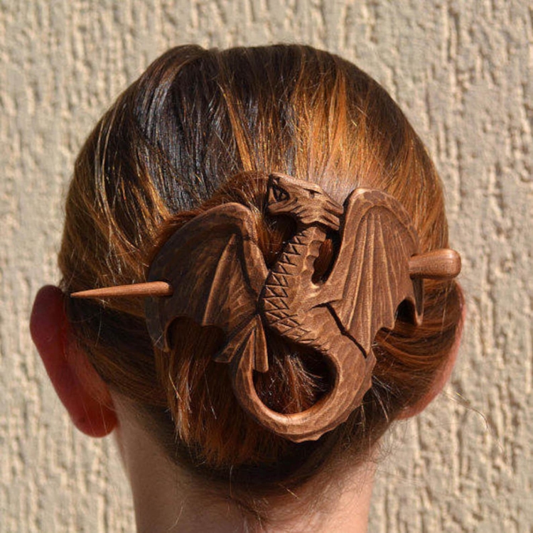Деревянная шпилька для волос
