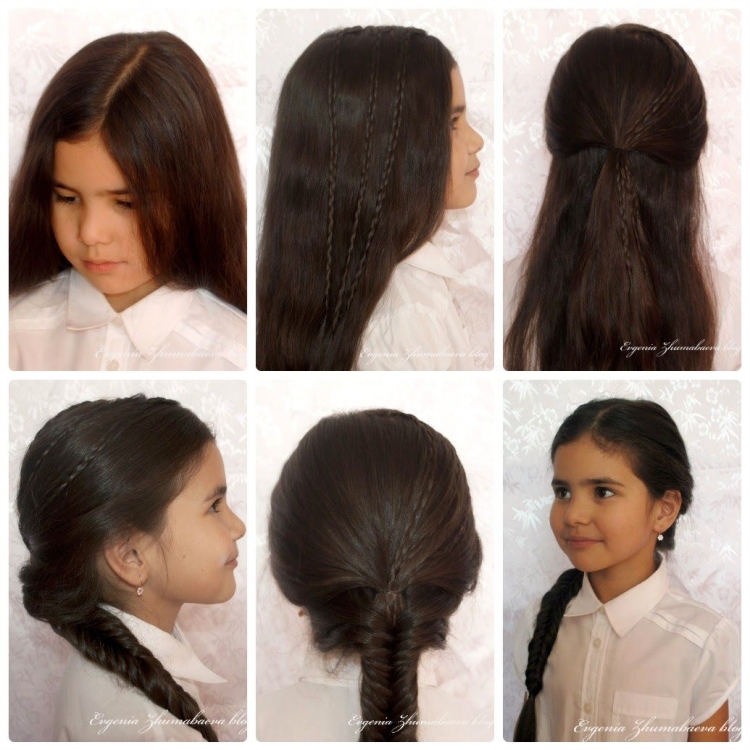 Причёски на длинные волосы на каждый день в школу