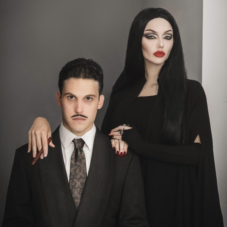Фотосессия в стиле семейки Аддамс для парня и девушки