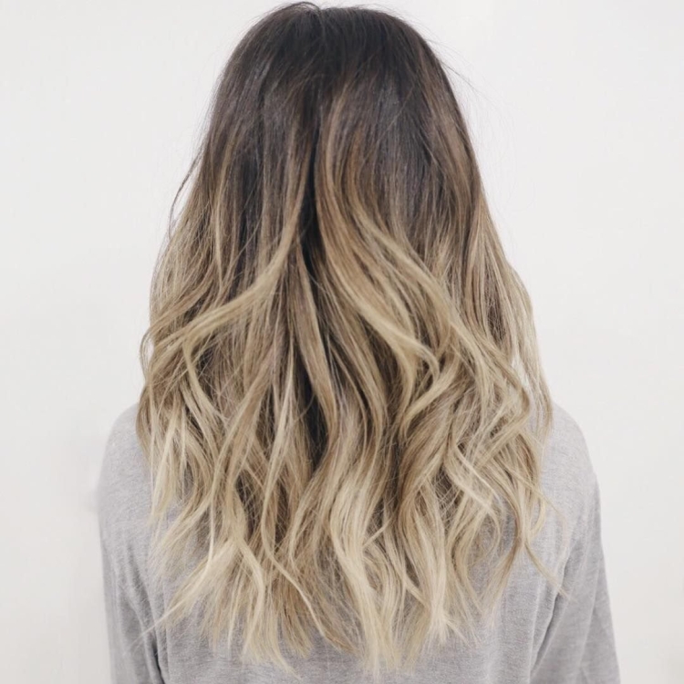 Омбре на русые вьющиеся волосы