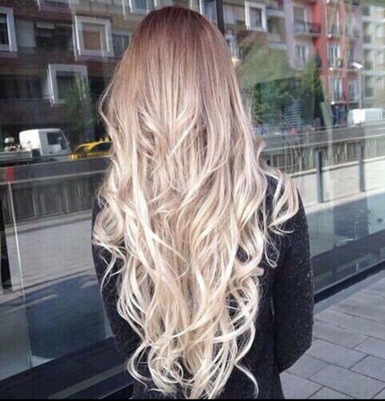Омбре блонд на длинные волосы