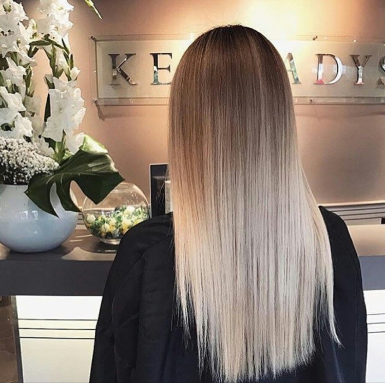 Омбре на русые волосы длинные