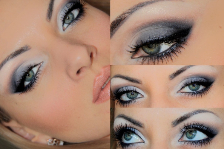 Вечерний макияж для серых глаз