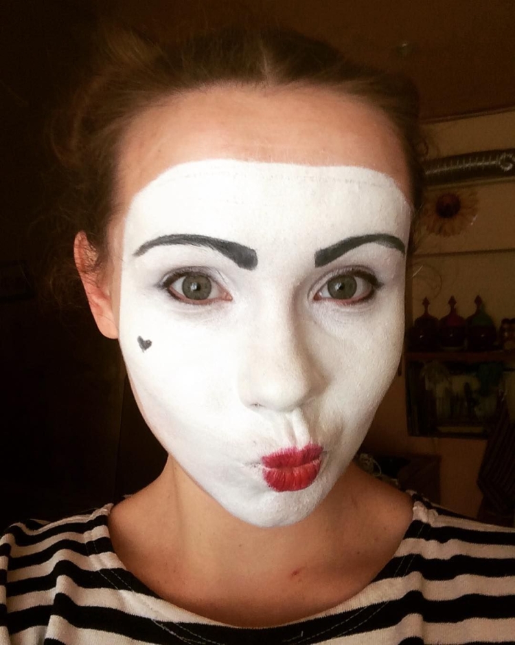Мим макияж на Хэллоуин