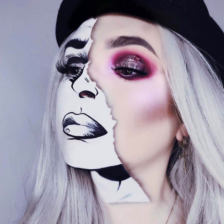 Мим макияж на Хэллоуин