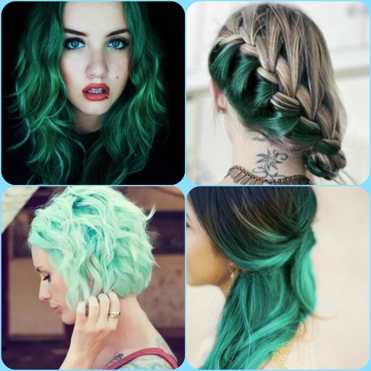 Скрытое окрашивание волос зеленый цвет