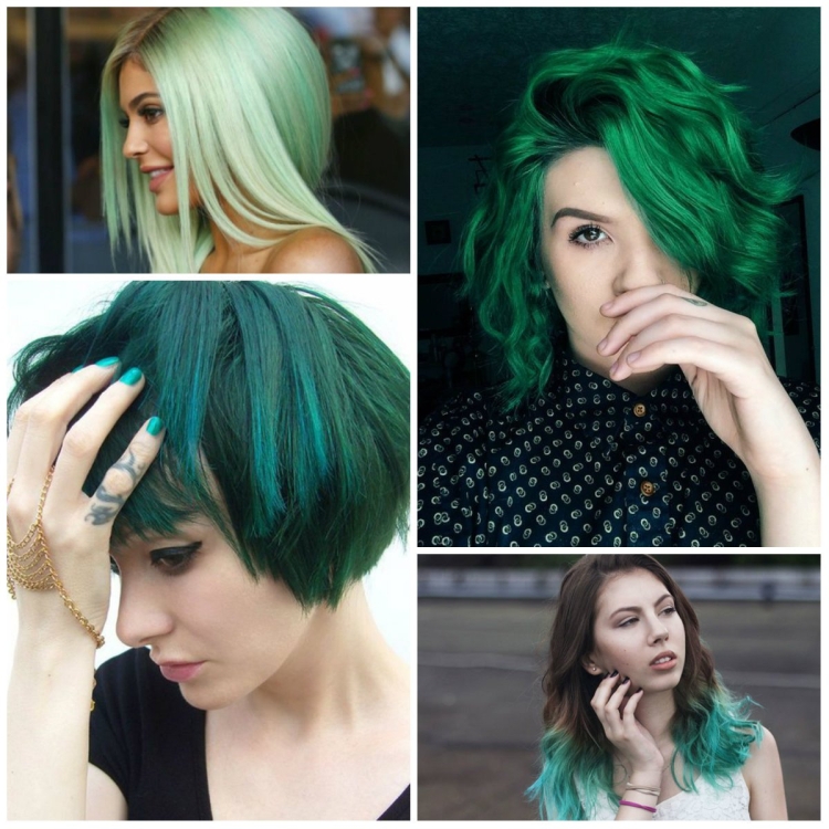 Окрашивание в зеленый без осветления