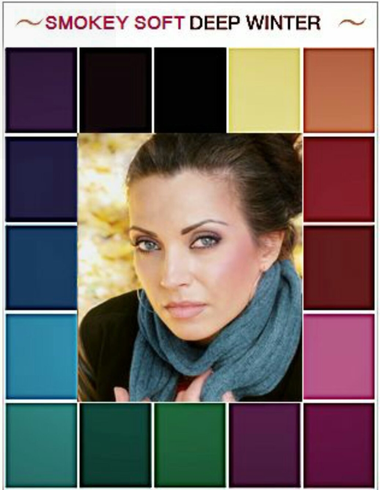 Палитра цветотипа темная зима