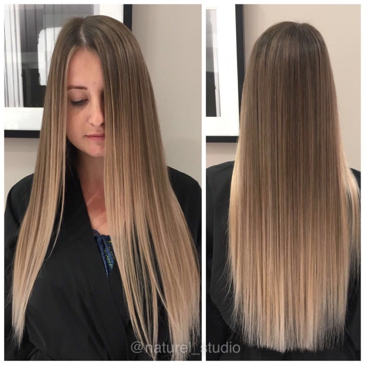 Шатуш на русые волосы длинные прямые