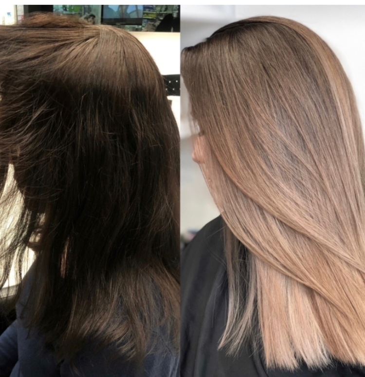 Окрашивание в русый цвет из темного