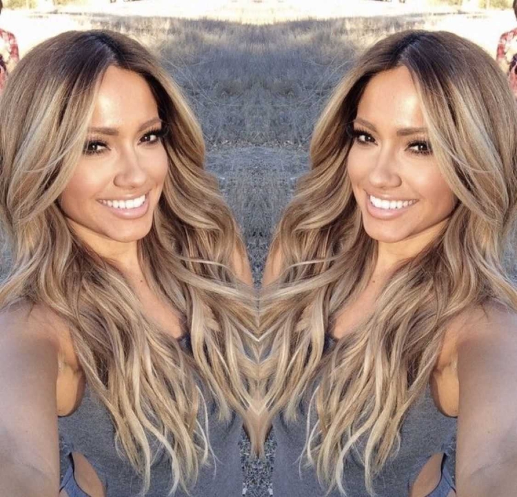 Красивое окрашивание брюнеток в светлые тона