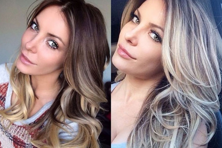 Мелирование брюнетки в блонд