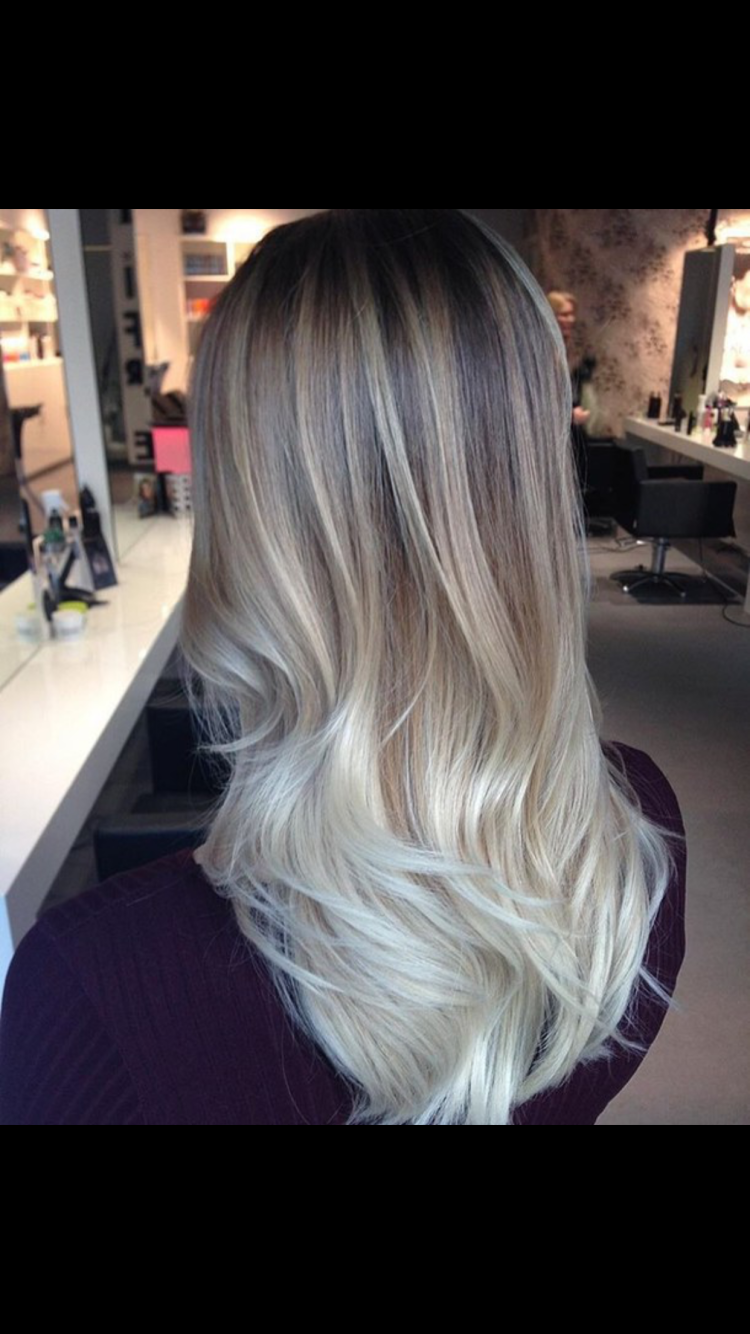 Омбре балаяж пепельный