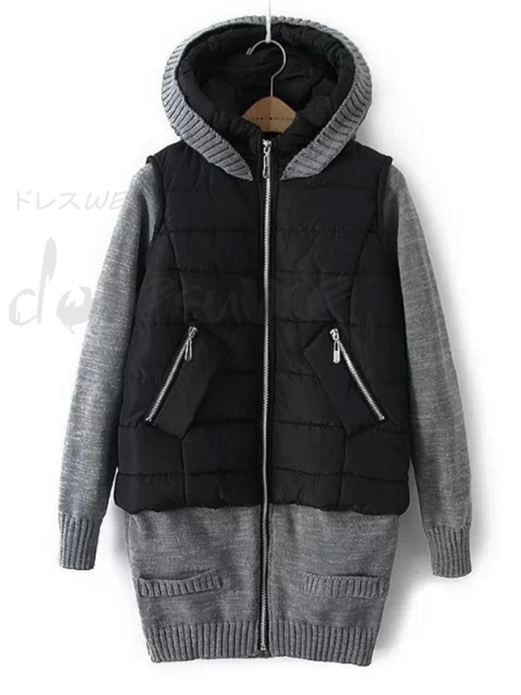 Куртка с трикотажными рукавами женская