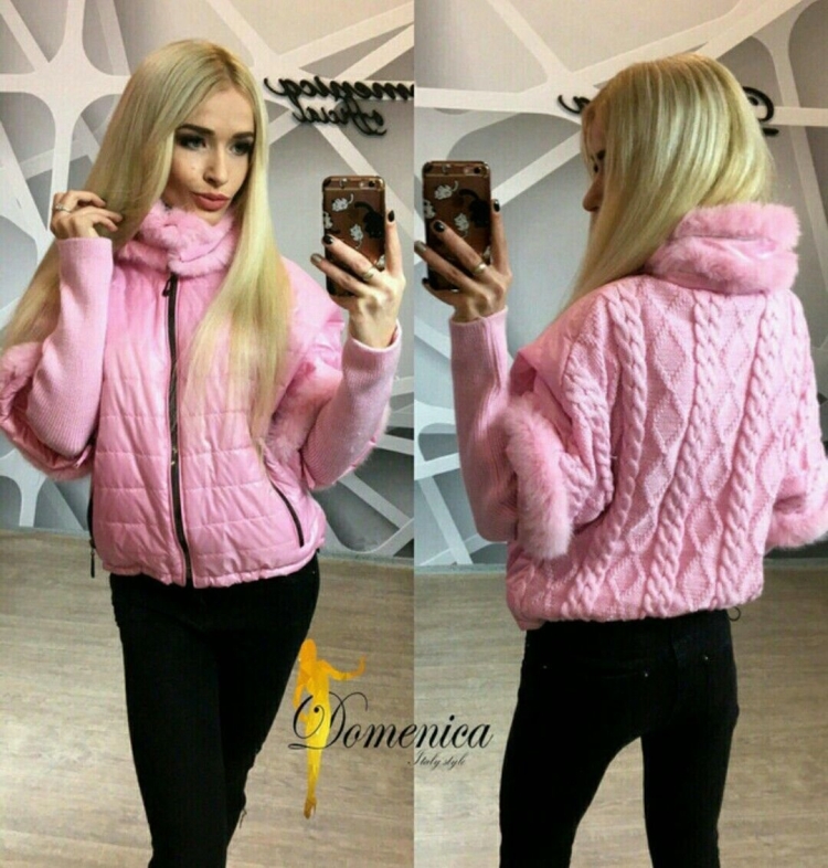 Куртка с рукавом 3/4 и рукава вязаные