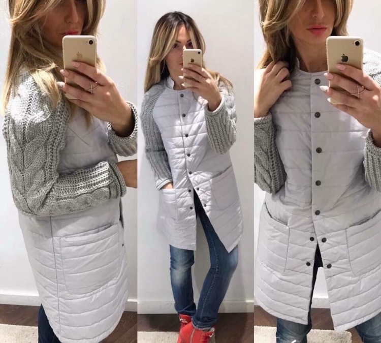 Куртка с рукавами из ткани