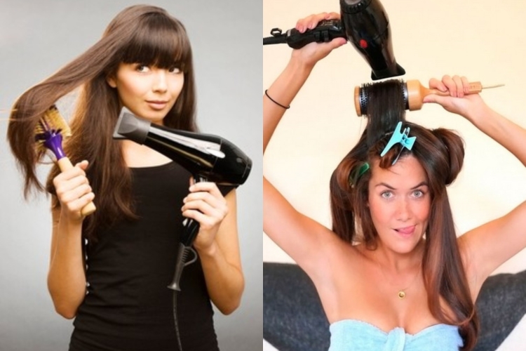 Прическа феном на средние волосы