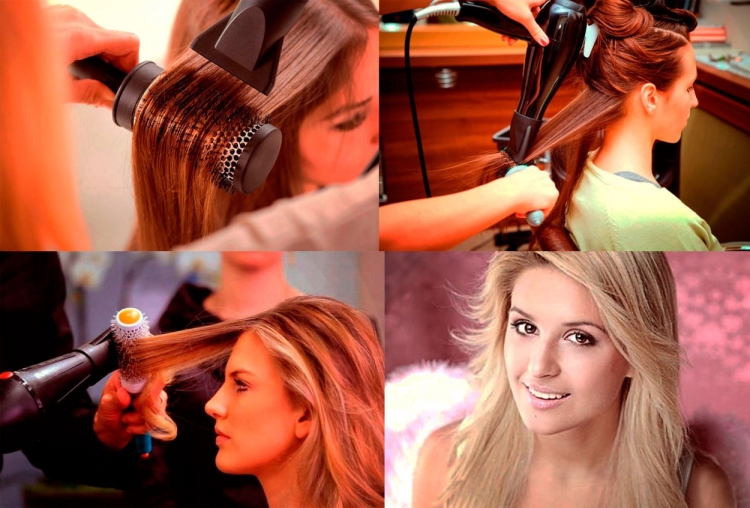 Укладка феном на средние волосы