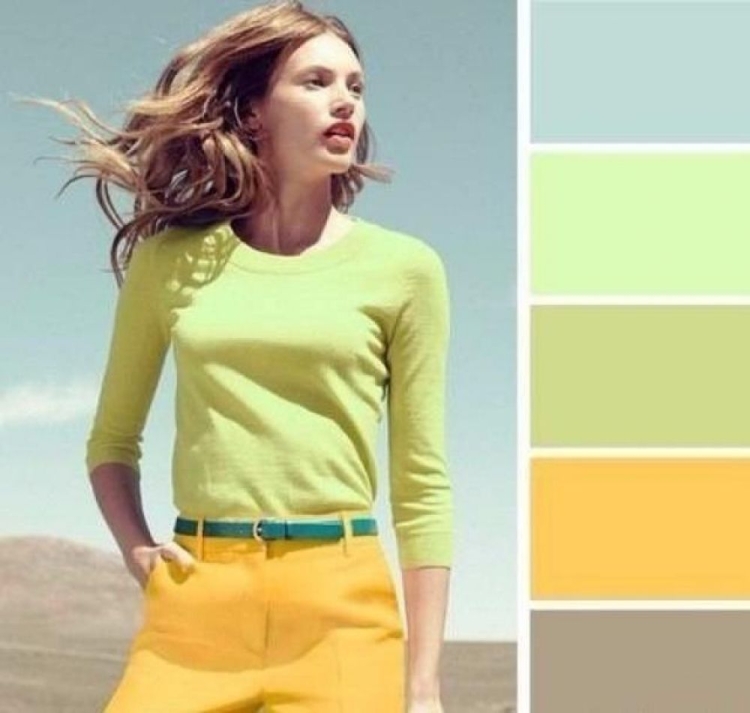 Сочетание лимонного цвета в одежде