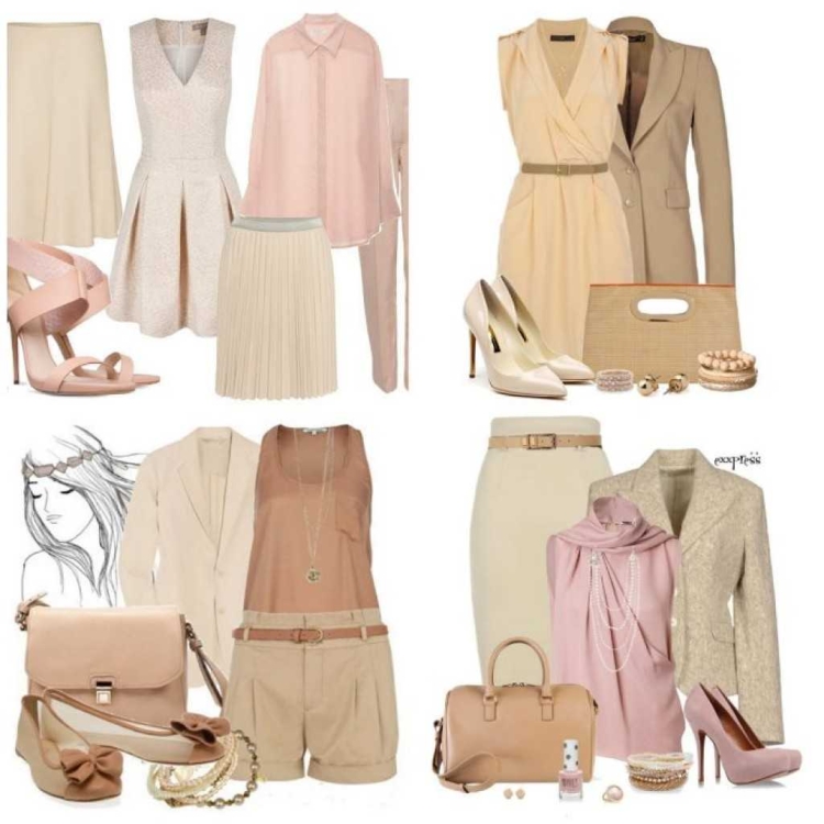 Сочетание цветов с бежевым в одежде