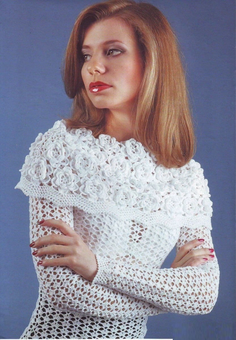 Вязаные кофты крючком