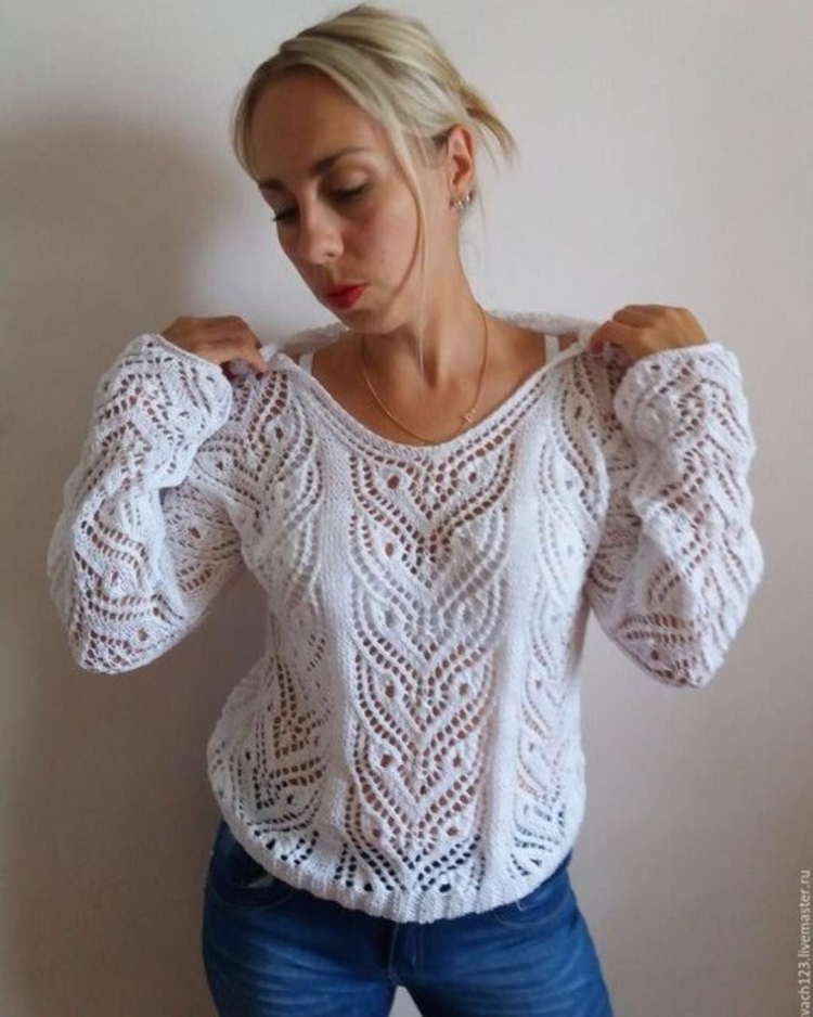 Ажурная кофта спицами