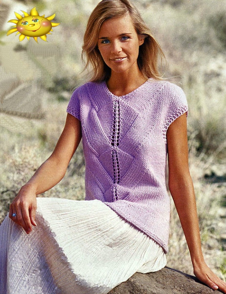 Летняя кофточка спицами