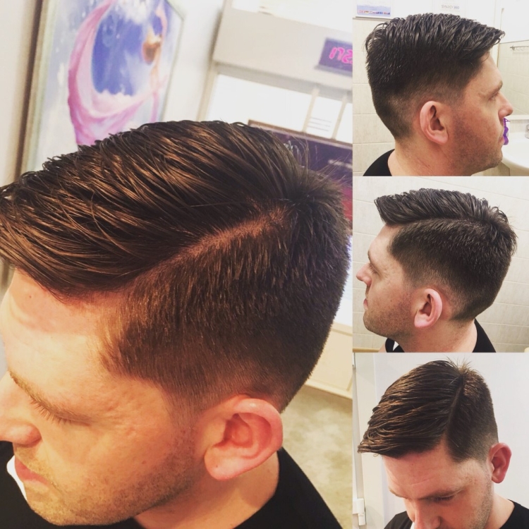 Мужские стрижки с челкой на бок и выбритыми висками
