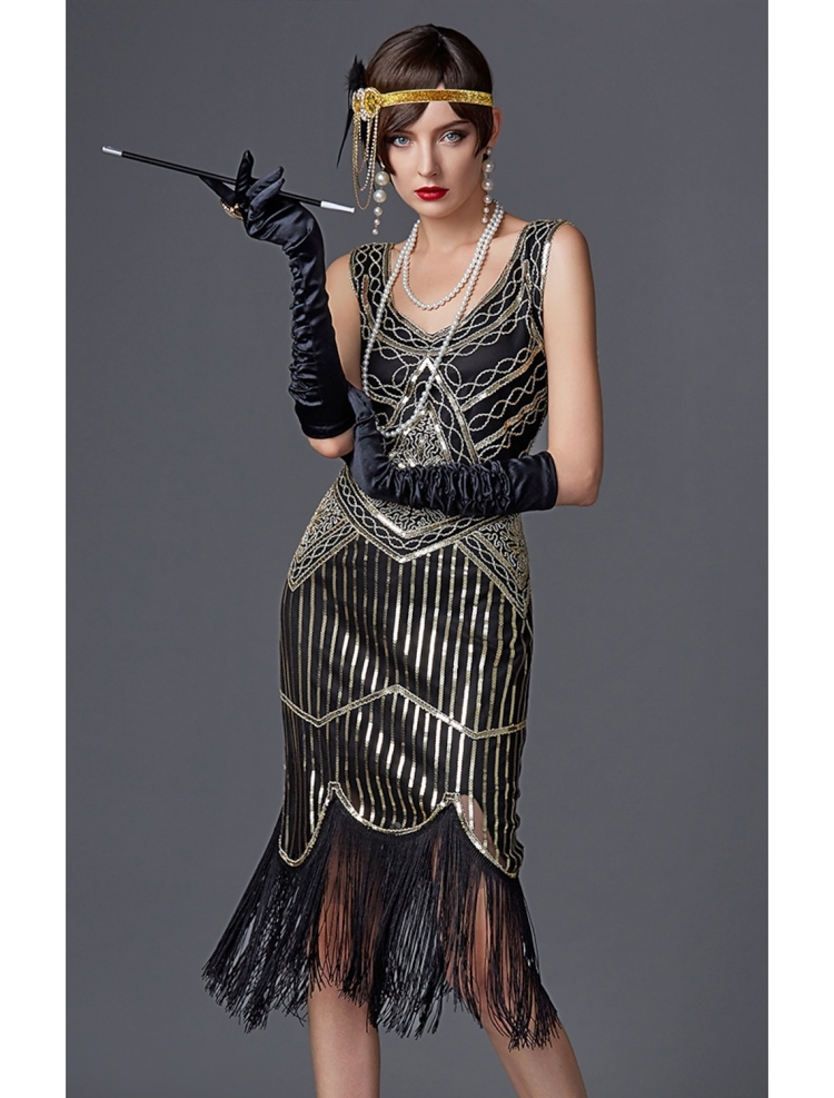 Черное платье в стиле Гэтсби