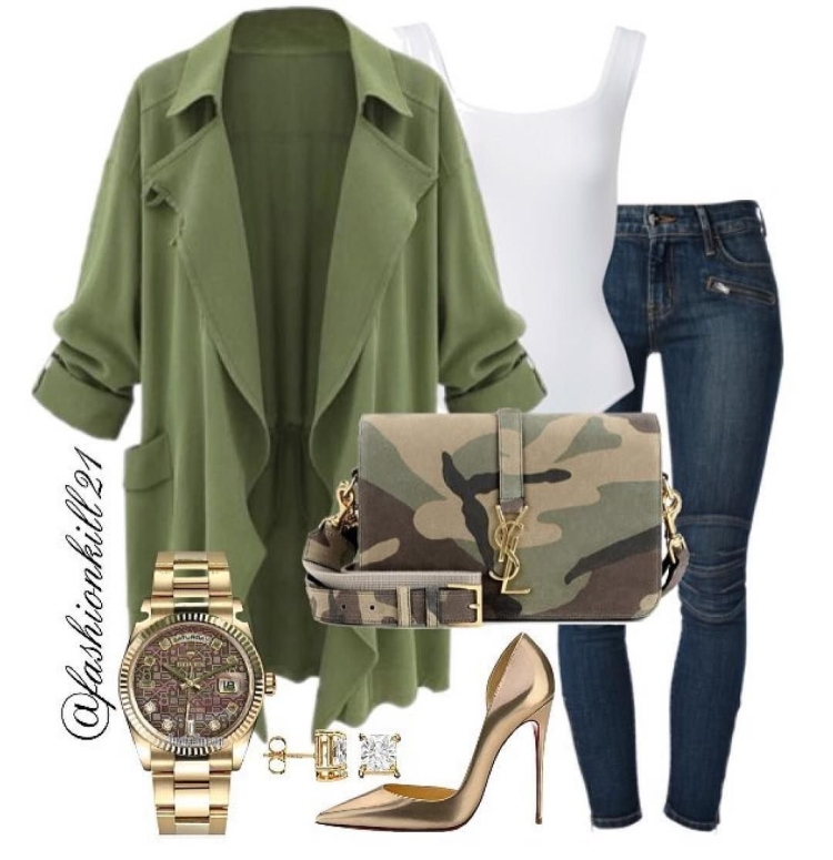 Женские Луки в стиле милитари