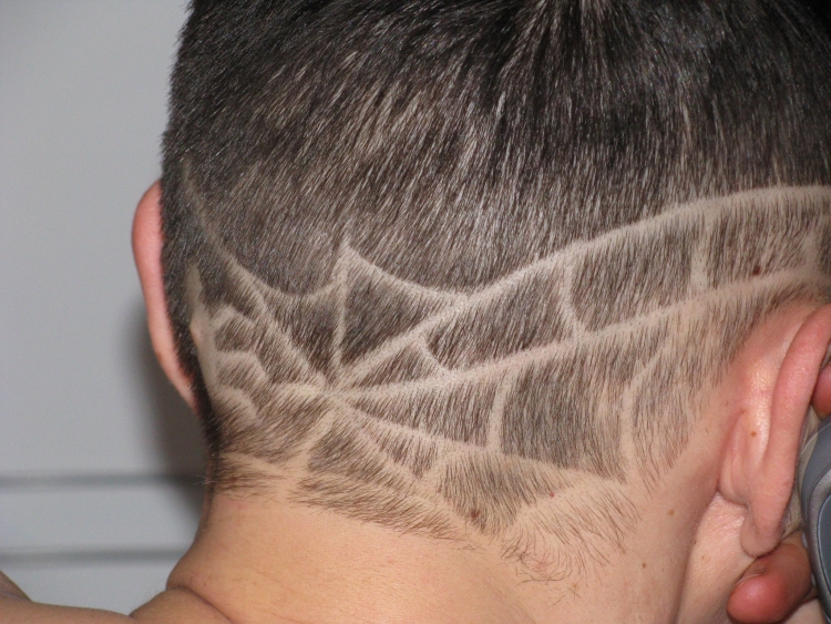 Узор паука на волосах