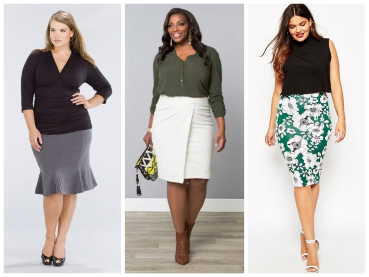 Юбки для полных женщин стильные