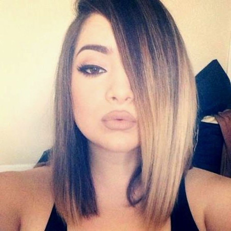 Стрижка удлиненное каре с омбре