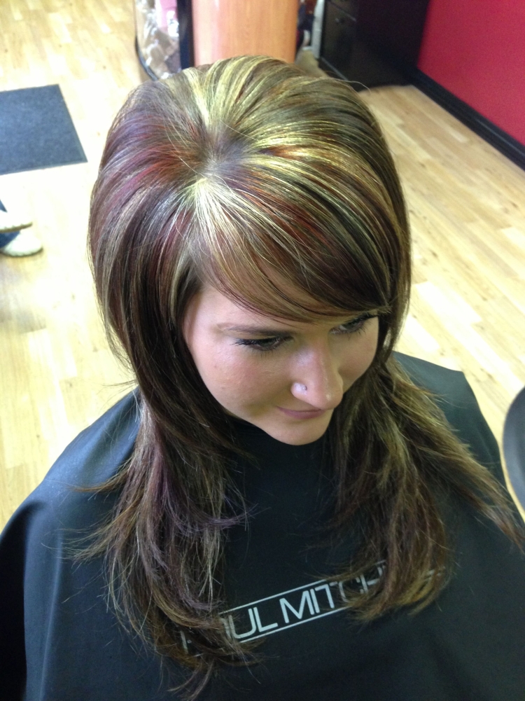 Мелирование с челкой